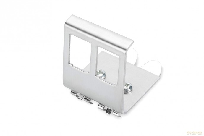 Adapter DIN na dwa moduły typu Keystone (2xKeystone) montaż pod kątem 45° metalowy