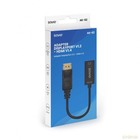 Adapter DisplayPort (M) v1.2 - HDMI (F) v1.4, 4K, AK-62