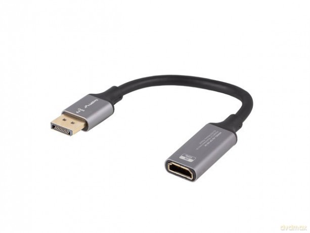 Adapter Displayport(M)- HDMI(F)8K na kablu 20cm srebrny