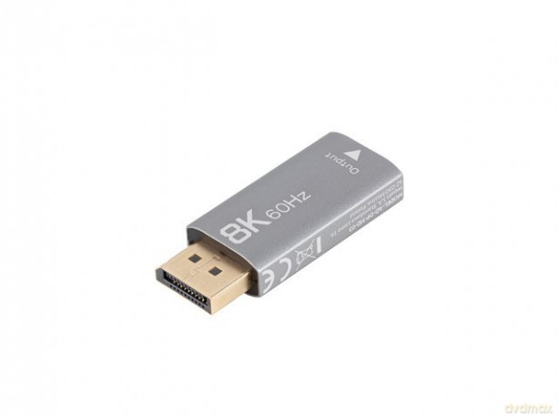 Adapter Displayport(M)- HDMI(F)8K srebrny