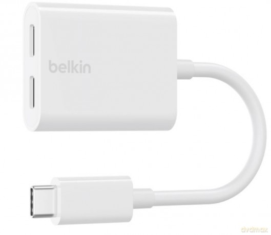Adapter Dual USB-C Audio + Charge Rockstar białe