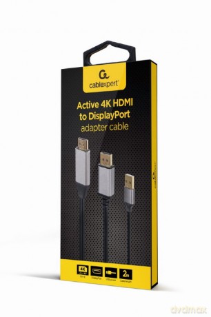 Adapter HDMI do DP 4K M 60Hz USB-A powered