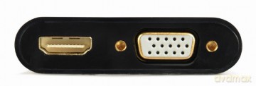 Adapter HDMI męski do HDMI żeński + VGA żeński z audio i dodatkowym portem zasilania