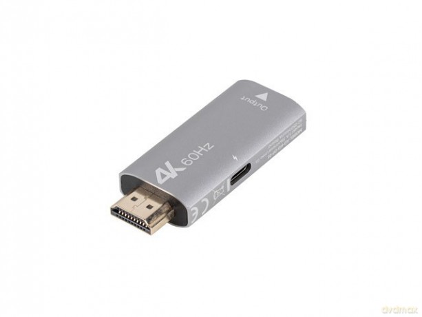 Adapter HDMI(M)-Displayport(F)4K srebrny