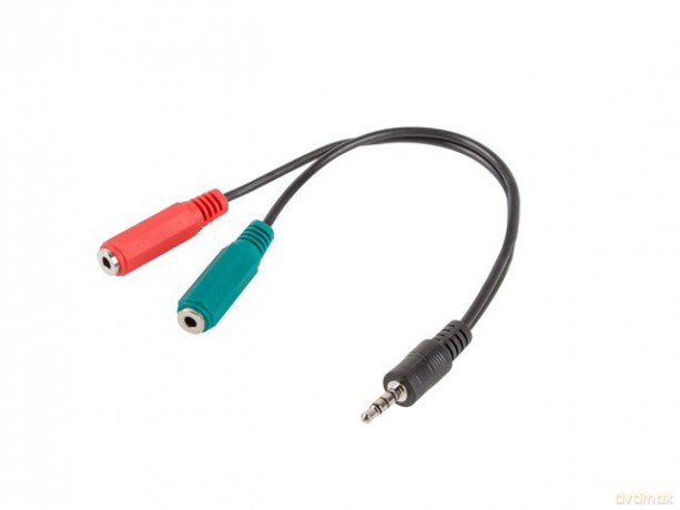 Adapter Jack Mini(M) -> Jack Mini(F)x2 20cm czarny