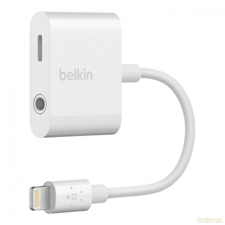 Adapter przejsciówka Lightning do miniJack/Lightning 0,15m biały