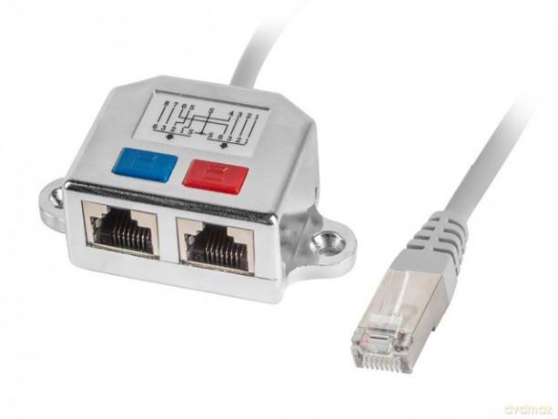 Adapter rodzielacz LAN RJ-45 - 2x RJ-45 FTP