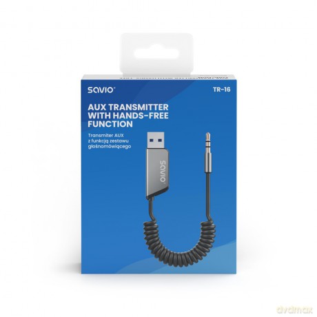 Adapter transmiter AUX z bluetooth 5.3, funkcja zestawu głośnomówiącego, TR-16