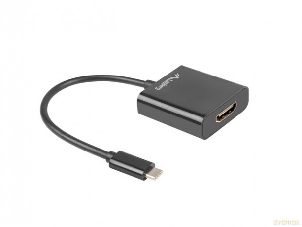 Adapter USB CM - HDMI F 15cm czarny