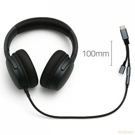 Adapter USB-C 2w1 | USB-C | Jack 3.5mm | PD 15W | 10cm