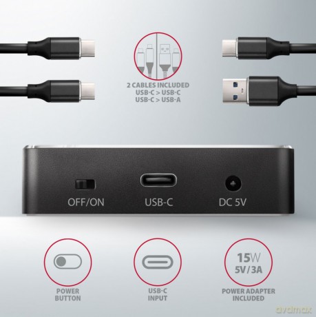 ADSA-M2C Stacja dokująca, USB-C 3.2 Gen 2 - 2x M.2 NVMe SSD CLONE MASTER