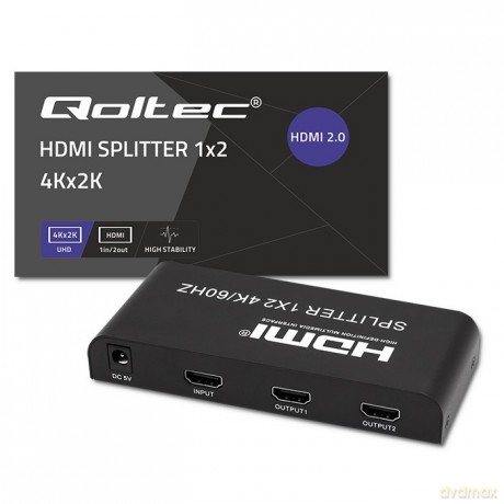 Aktywny rozdzielacz Splitter 2 x HDMI 4K x 2K | 6Gb/s | 60Hz