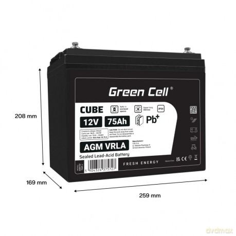 Akumulator AGM VRLA 12V 75Ah IP54