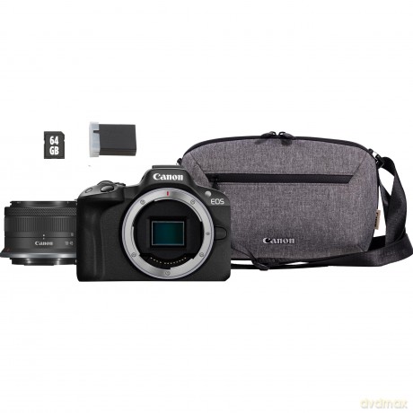 Aparat bezlusterkowy EOS R50 czarny + RFS 18-45S + BAG + karta SD 5811C098