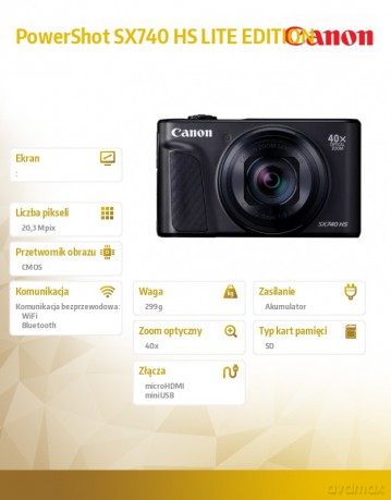 Aparat PowerShot SX740 HS lite edition czarny 2955C039