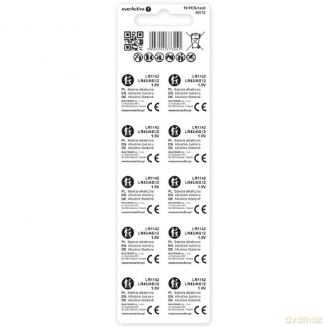 Baterie alkaliczne mini AG12/G12/LR1142/LR43 blister 10 szt.