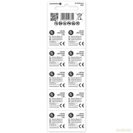 Baterie alkaliczne mini AG3/G3/LR736/LR41 blister 10 szt.