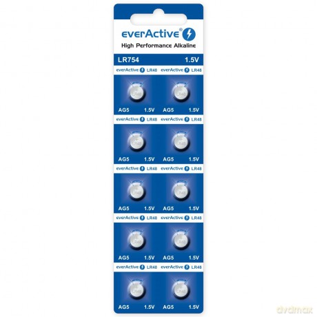 Baterie alkaliczne mini AG5/G5/LR754/LR48 blister 10 szt.