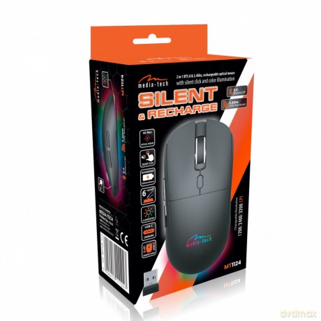 Bezprzewodowa mysz 2w1 (BT/RF)SILENT&RECHARGE