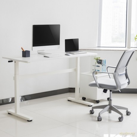 Biurko Ergo Office ER-401W Ręczna regulacja wysokości Białe
