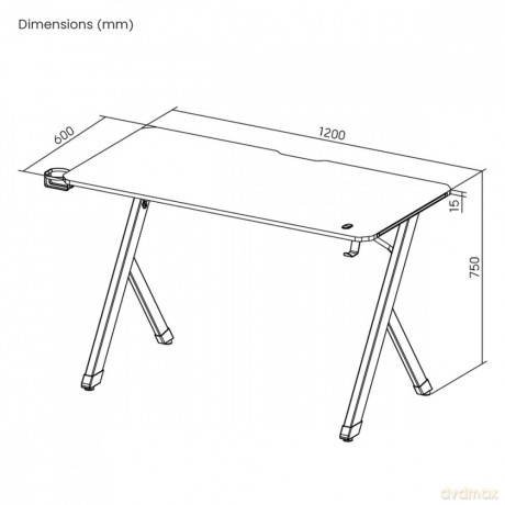 Biurko gamingowe NanoRS 120x60cm LED RS102