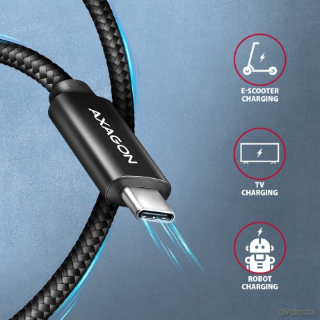 BUCM2-CM15AB Kabel USB-C - USB-C, 1.5m 5A charging, ALU, 240W PD, oplot, USB2.0, czarny