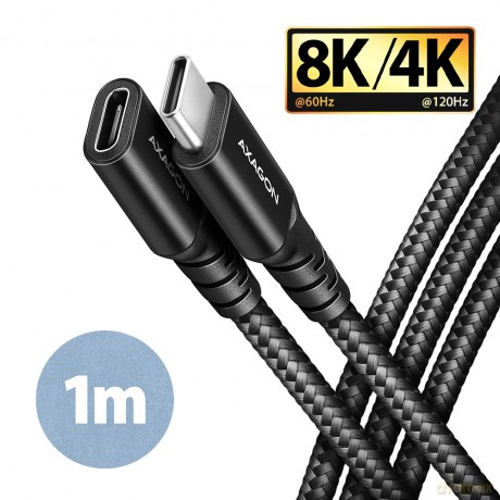 BUCM32-CF10AB Kabel przedłużacz Gen2 USB-C - USB-C, 1m, 5A, 20Gbps, PD 240W, oplot, czarny