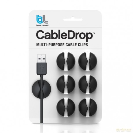CableDrop uchwyty na kabel 6 szt. czarne