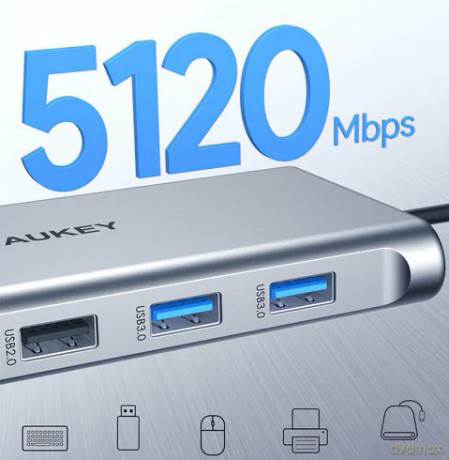 CB-C89 aluminiowy Hub USB-C | 10w1 | RJ45 Ethernet 10/100/1000Mbps | 4xUSB | HDMI 4k@30Hz | SD i microSD | USB-C Power Delivery 100W