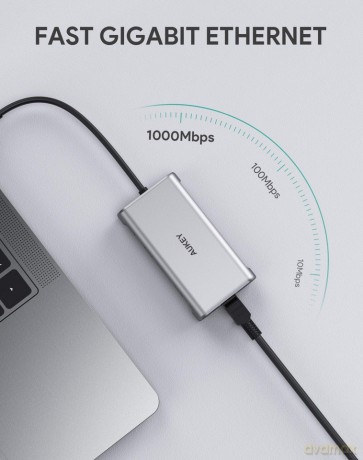 CB-C91 aluminiowy HUB USB-C | 8w1 | RJ45 Ethernet 10/100/1000Mbps | 3xUSB 3.1 | HDMI 4k@30Hz | SD i micro SD | USB-C Power Delivery 100W