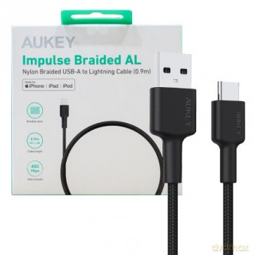 CB-CD30 kabel USB-C - USB-A 0,9m 60W PD 3A 20V nylonowy oplot czarny