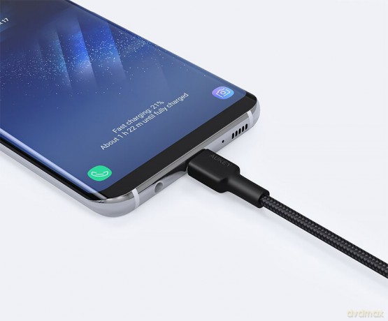 CB-CD30 kabel USB-C - USB-A 0,9m 60W PD 3A 20V nylonowy oplot czarny