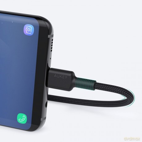 CB-CD45 kabel USB-C - USB-C 0,9m 60W PD 3A 20V nylonowy oplot czarny