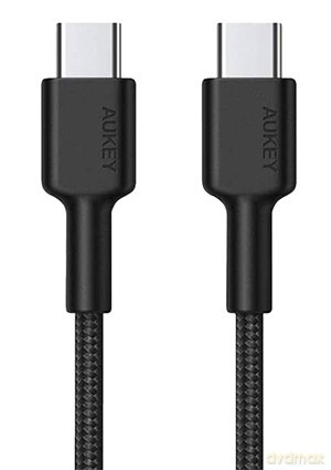 CB-CD45 kabel USB-C - USB-C 0,9m 60W PD 3A 20V nylonowy oplot czarny