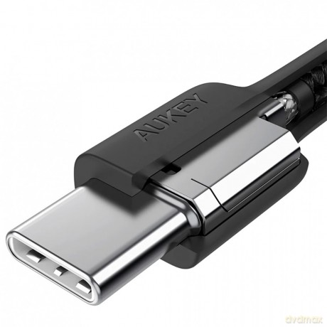 CB-CD45 kabel USB-C - USB-C 0,9m 60W PD 3A 20V nylonowy oplot czarny