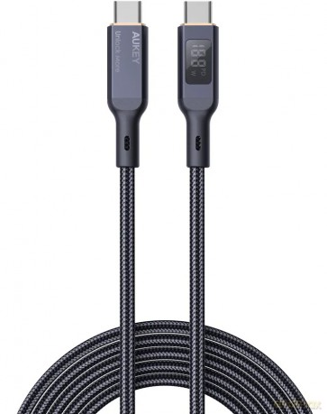 CB-MCC102 kabel USB-C - USB-C 1.8m 100W PD 5A 20V LED nylonowy oplot czarny