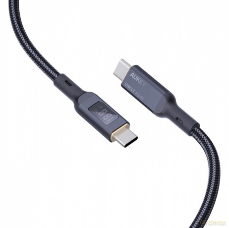 CB-MCC102 kabel USB-C - USB-C 1.8m 100W PD 5A 20V LED nylonowy oplot czarny
