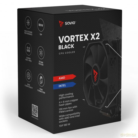 Chłodzenie procesora CPU Vortex X2 Black