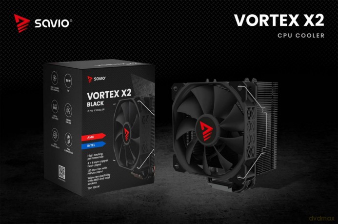 Chłodzenie procesora CPU Vortex X2 Black