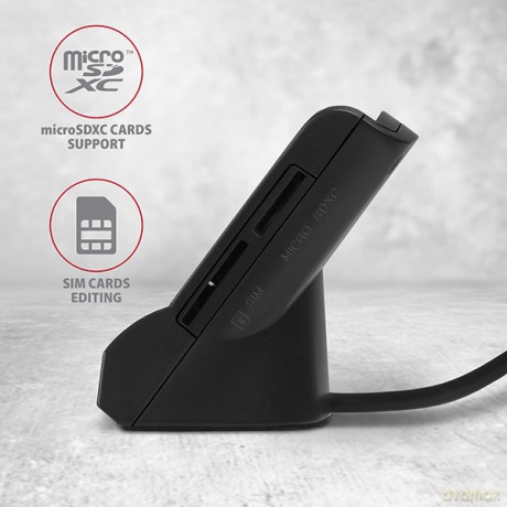 CRE-SM2 Czytnik kart identyfikacyjnych & SD/microSD/SIM USB