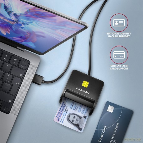 CRE-SM3N Czytnik kart identyfikacyjnych USB, 1.3m kabel