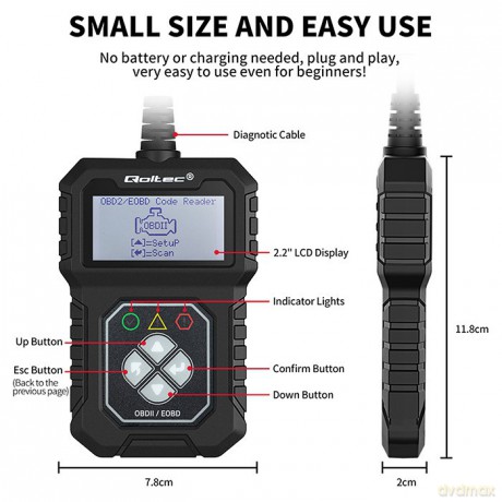 Cyfrowy Tester diagnostyczny ProLine | OBDII EOBD | 8V-25V | Dualsystem