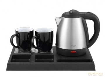 Czajnik hotelowy 1.2l inox&tacka powitalna AD1354