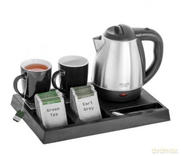 Czajnik hotelowy 1.2l inox&tacka powitalna AD1354