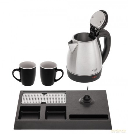 Czajnik hotelowy 1.2l inox&tacka powitalna AD1354