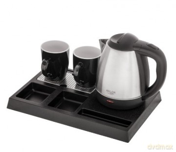 Czajnik hotelowy 1.2l inox&tacka powitalna AD1354