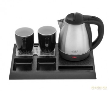 Czajnik hotelowy 1.2l inox&tacka powitalna AD1354