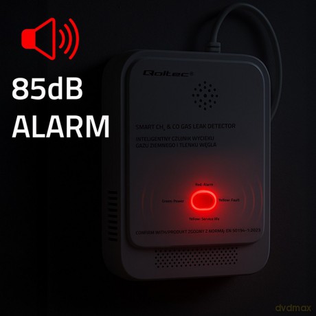 Czujnik wycieku gazu i tlenku węgla | alarm 85dB | LED