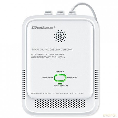 Czujnik wycieku gazu i tlenku węgla | alarm 85dB | LED