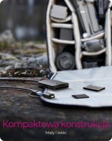 Czytnik Kart CF,TF,SD,microSD, Type-C+A, IB-CR302-CU3